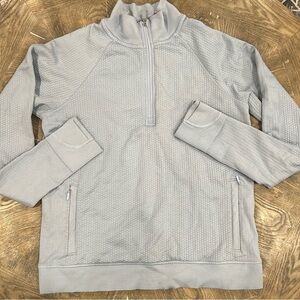 lululemon athletica light baby blue engineered warmth half zip merino wool